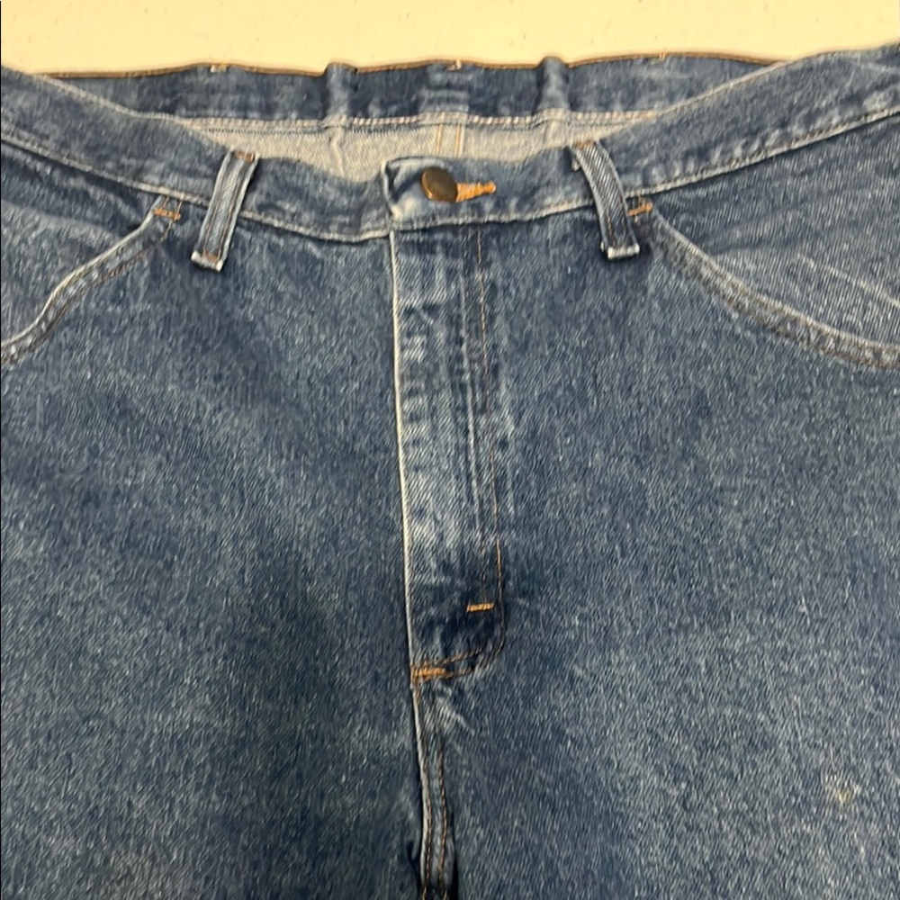 Rustler Blue Straight Jeans with Durable Denim